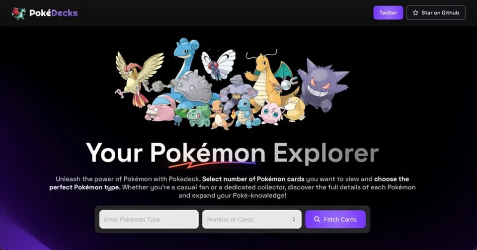 PokéDecks, your Pokémon explorer.