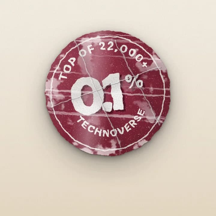 A round price sticker: top 0.1% of 22,000+ at Cognizant Technoverse.